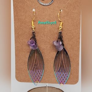 Butterfly Earrings with Gemstone, Crystal, & Natural Stone Accents